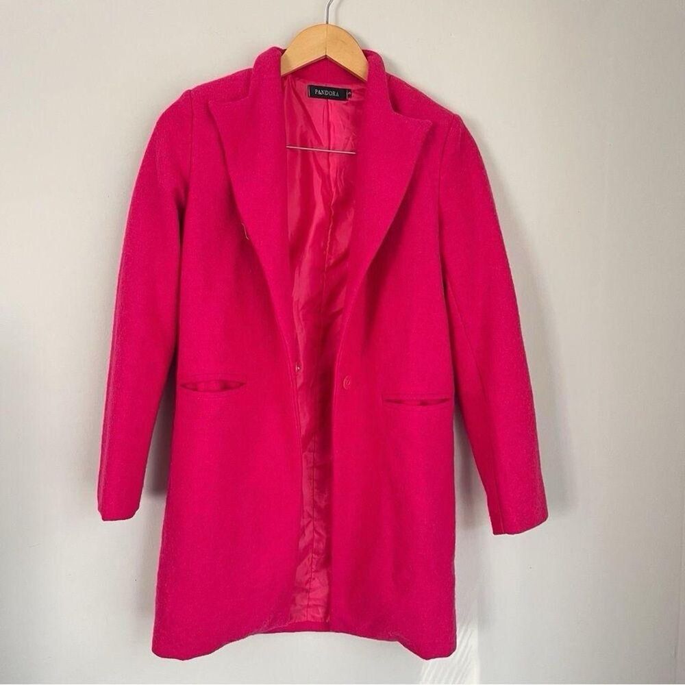 Pandora Hot Pink Long Pea Coat Size Small